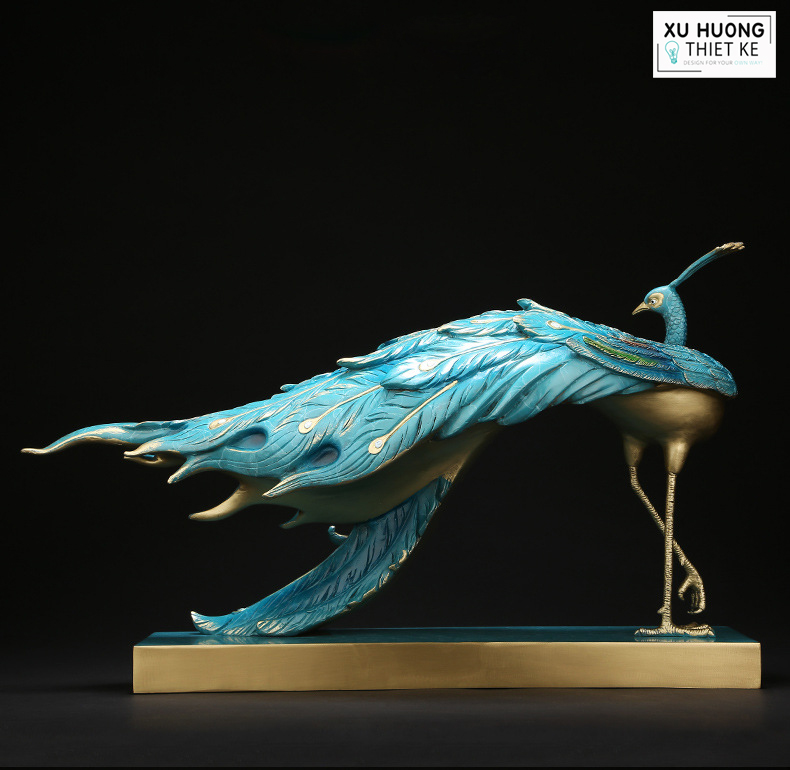 Tượng điêu khắc đồng đúc cao cấp Vũ Điệu Khổng Tước