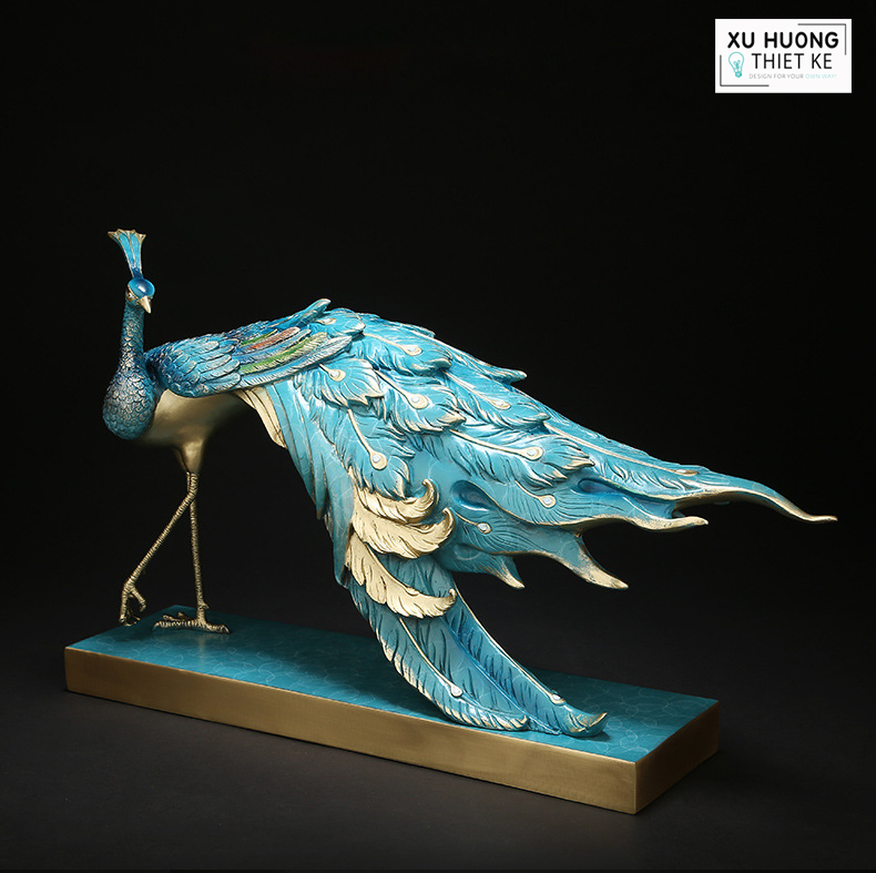 Tượng điêu khắc đồng đúc cao cấp Vũ Điệu Khổng Tước