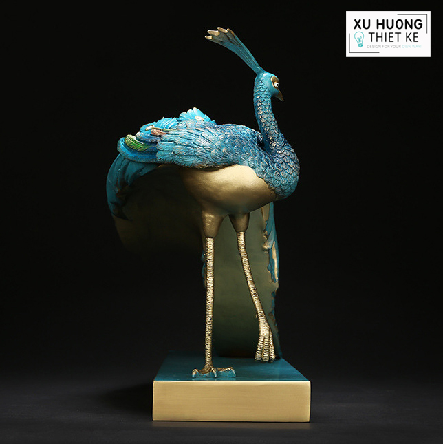 Tượng điêu khắc đồng đúc cao cấp Vũ Điệu Khổng Tước