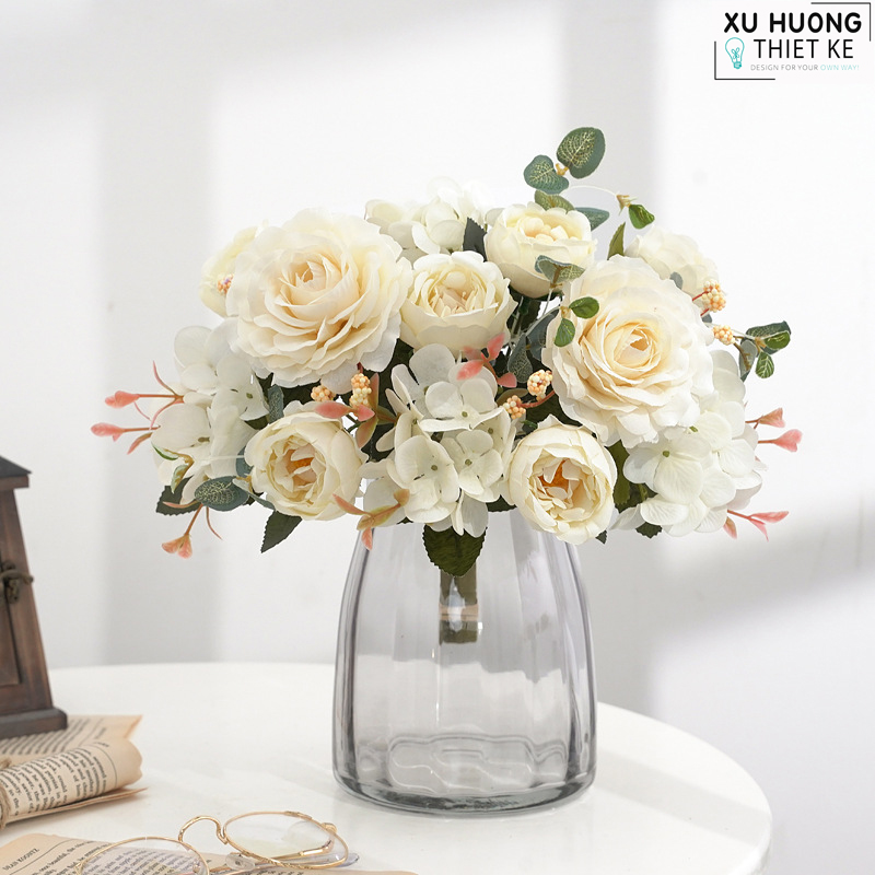 Hoa hồng châu Âu giả mẫu 1 (Hoa bó)