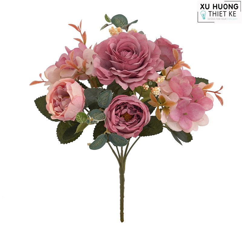 Hoa hồng châu Âu giả mẫu 1 (Hoa bó)