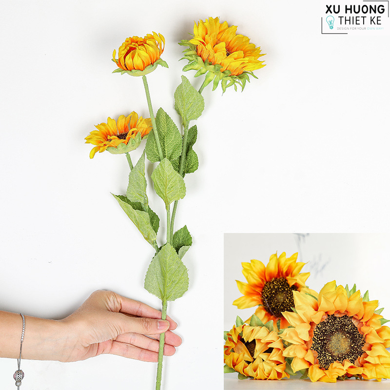 Hoa Hướng Dương Giả (cành 3 bông)