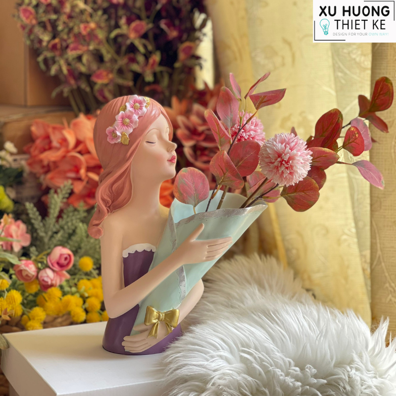 Bình cắm hoa cô gái Benzaiten tím