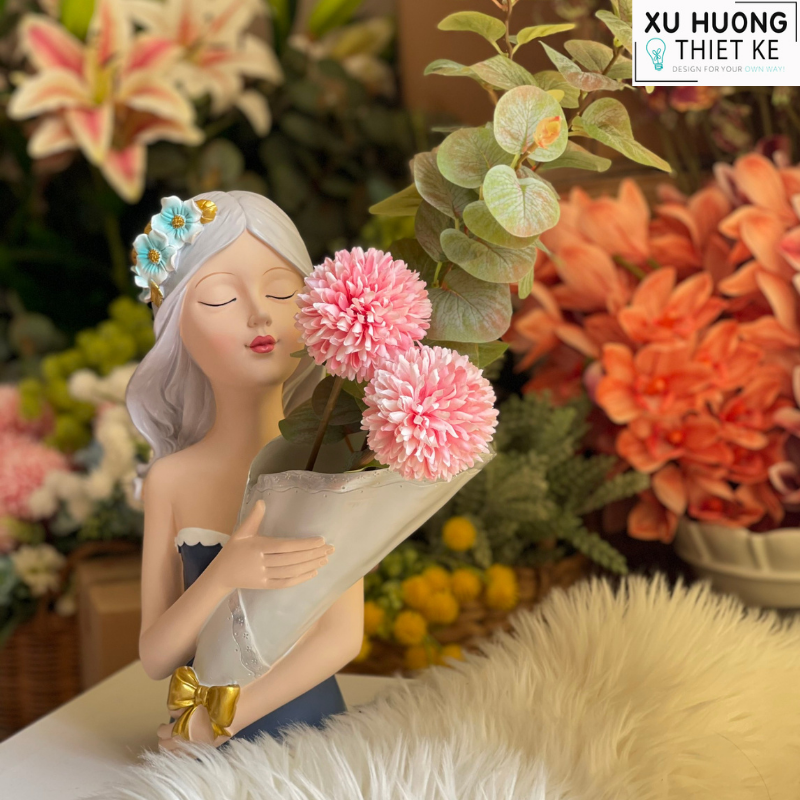 Bình cắm hoa cô gái Benzaiten xanh