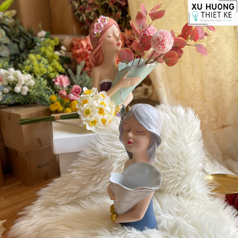 Bình cắm hoa cô gái Benzaiten xanh