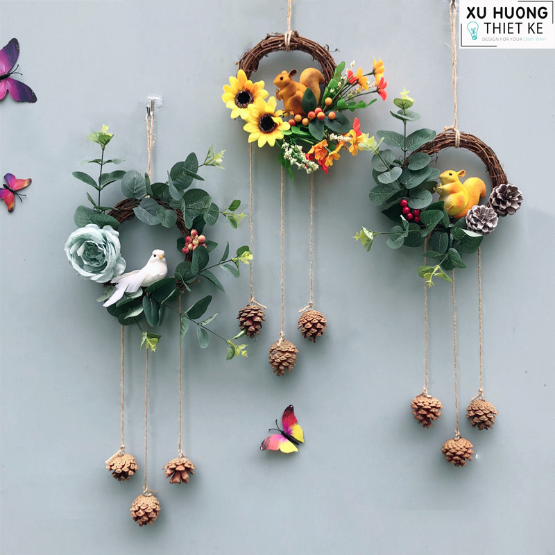 Vòng hoa trang trí hình chim bồ câu hòa bình