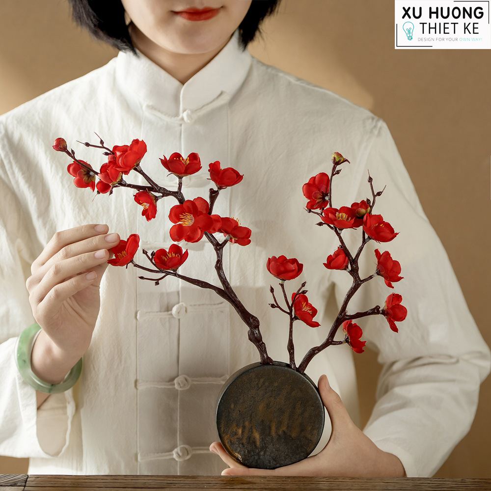 Hoa đào giả (cành 38cm)