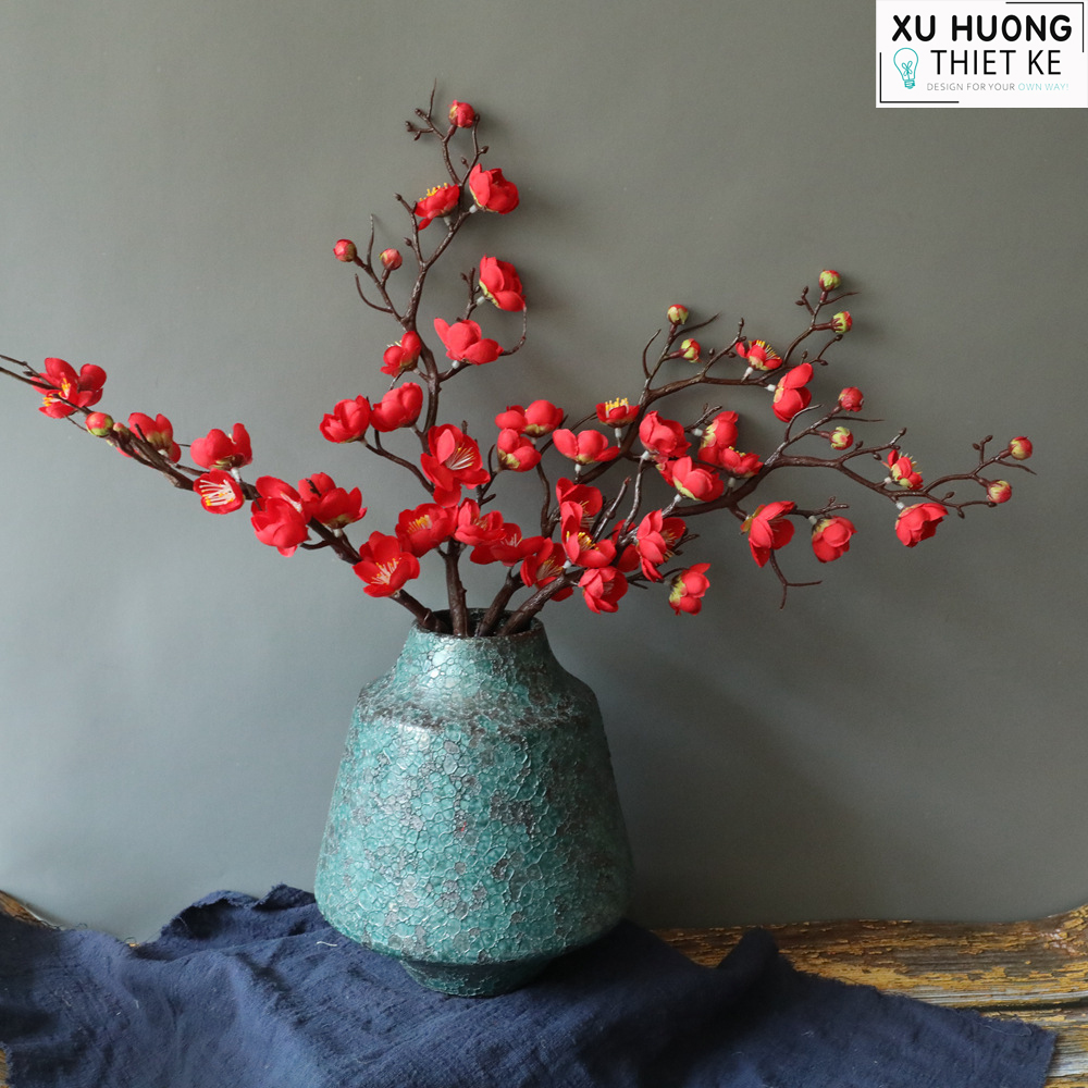 Hoa đào giả (cành 60cm)