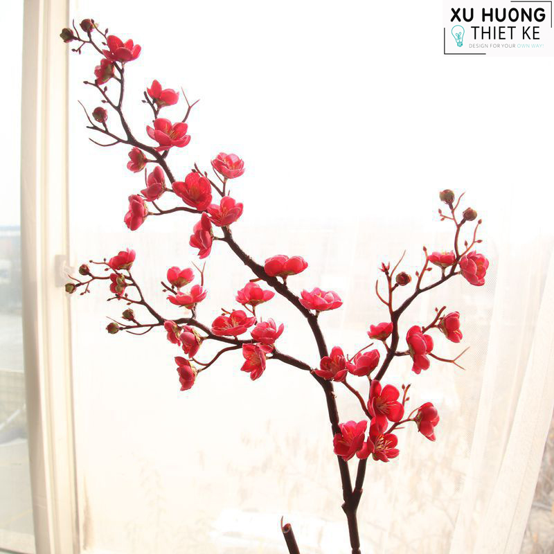 Hoa đào giả (cành 90cm)