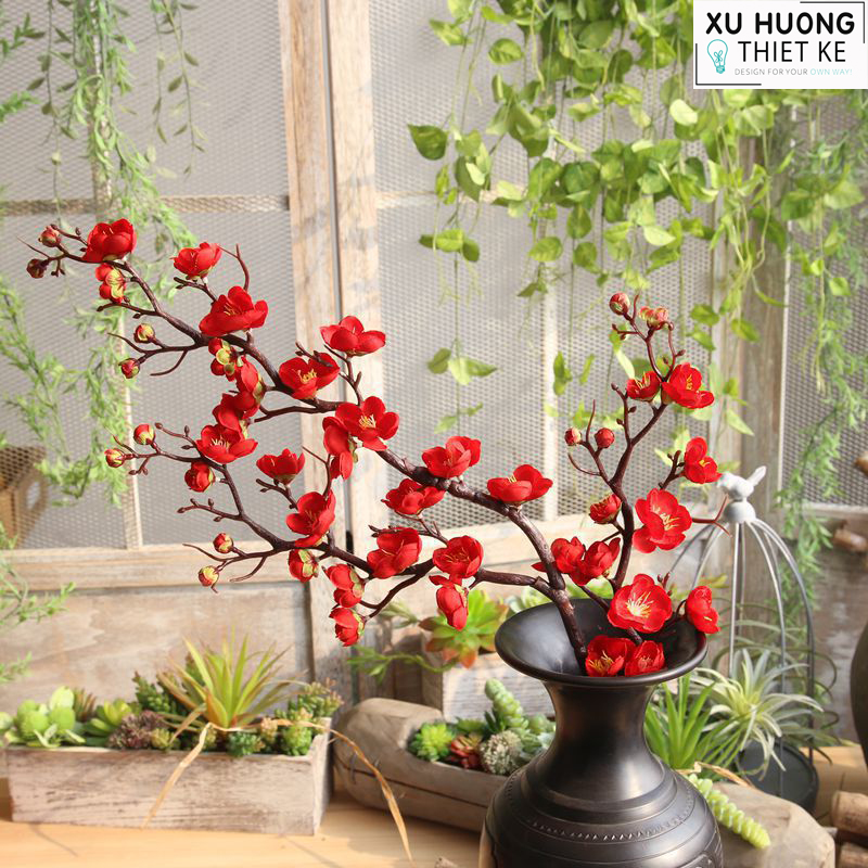 Hoa đào giả (cành 90cm)