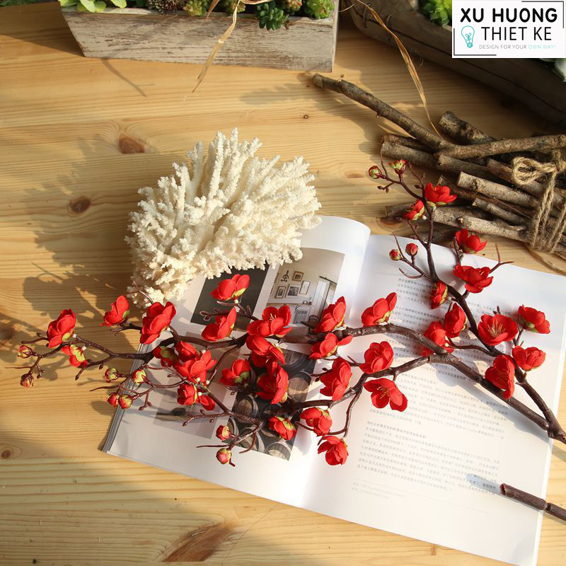 Hoa đào giả (cành 90cm)