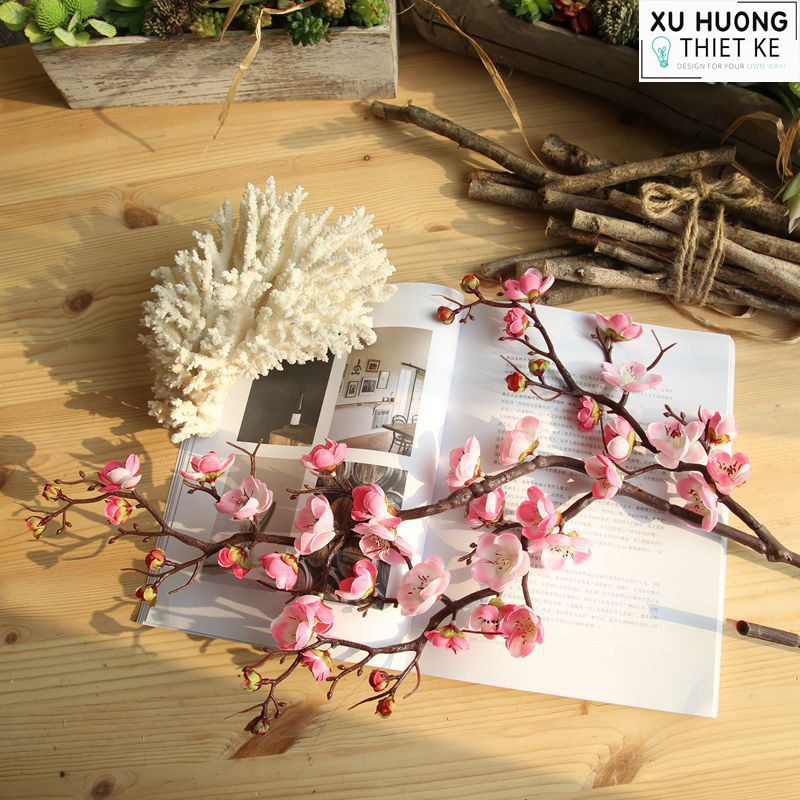 Hoa đào giả (cành 90cm)