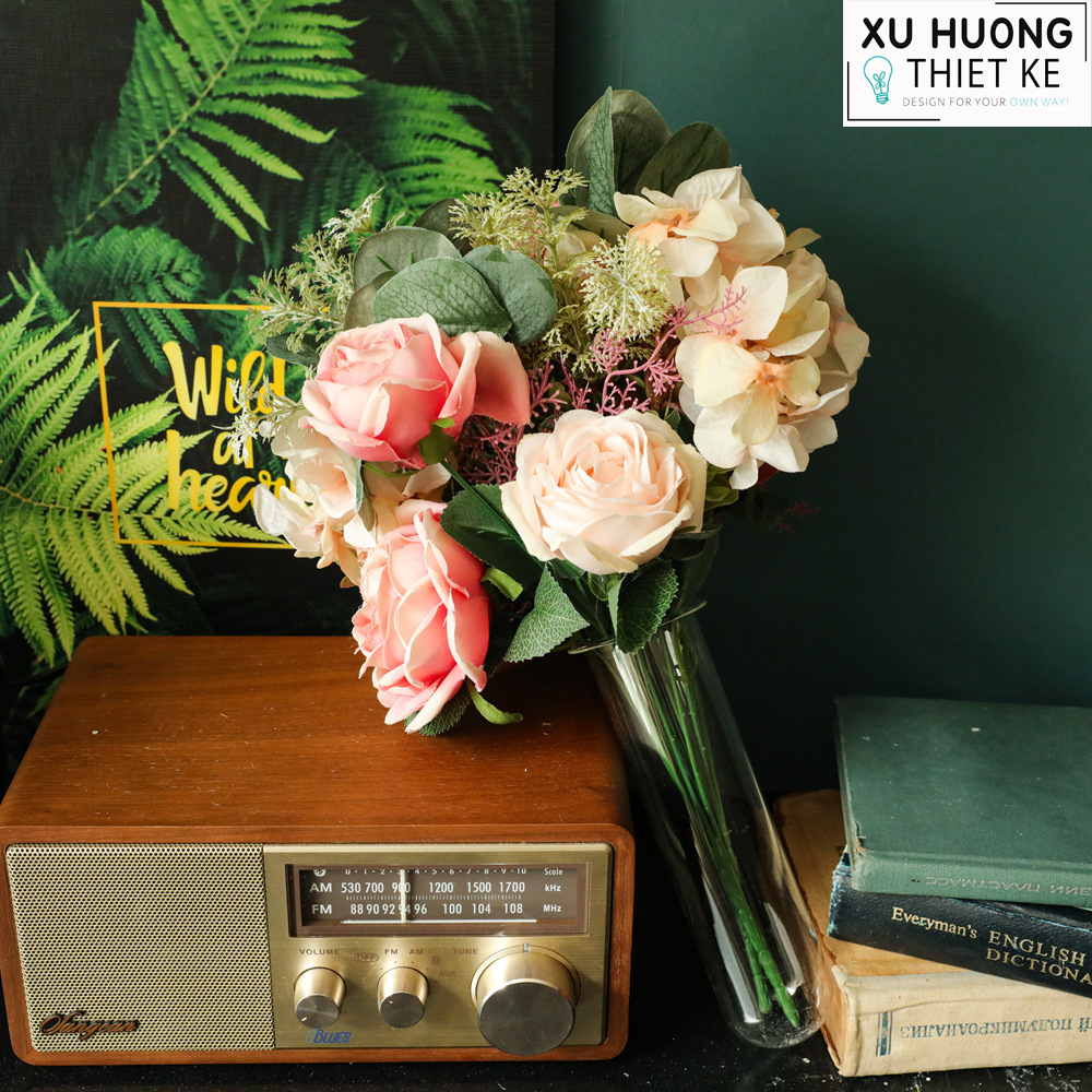 Hoa hồng Pháp kèm mẫu đơn (Hoa bó)