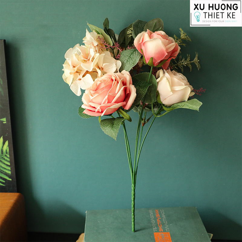 Hoa hồng Pháp kèm mẫu đơn (Hoa bó)